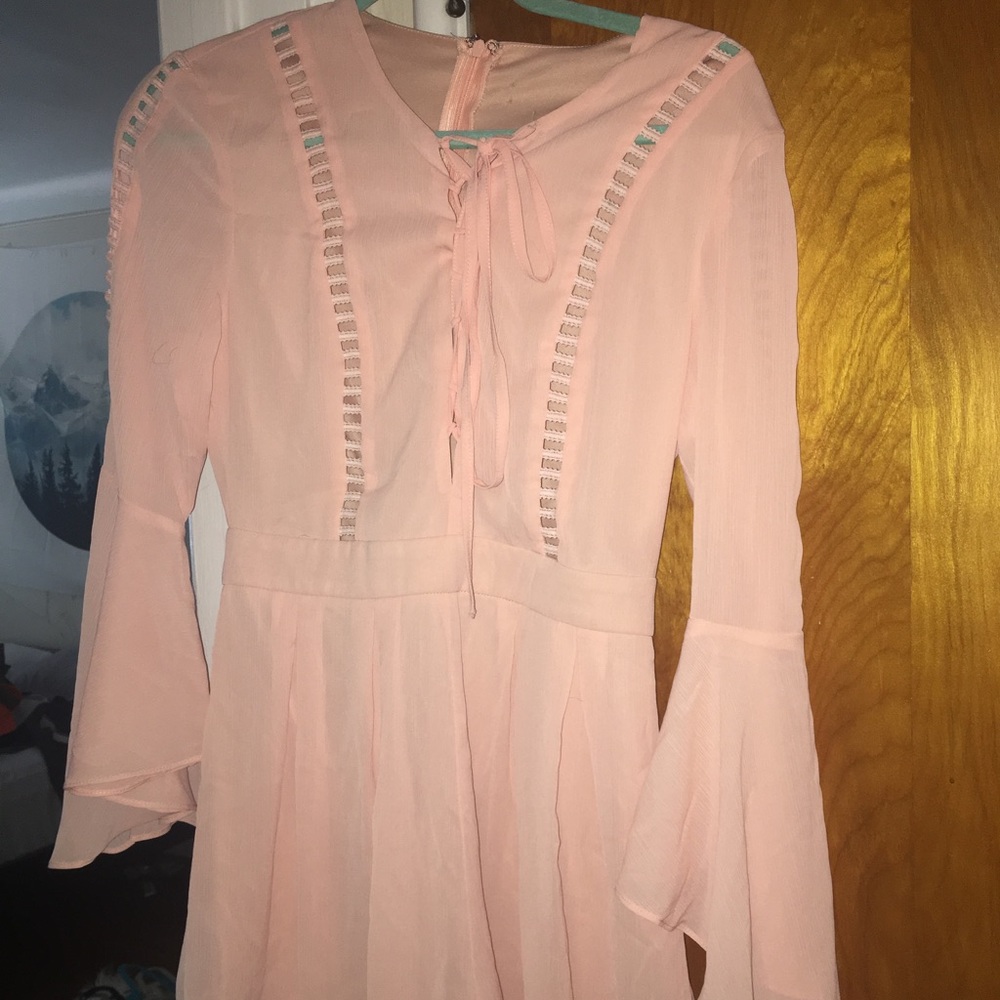 Boohoo pink long sleeved romper